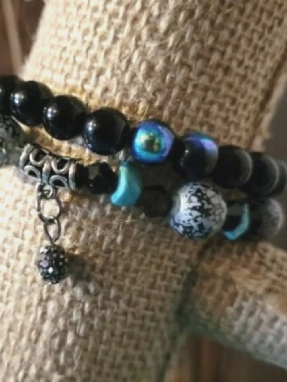 Midnight Blue & Turquoise Beaded Bracelet